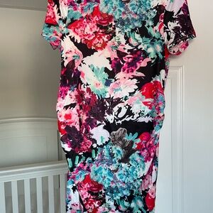SHEIN Colorful Floral Maternity Dress